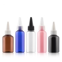 Luxury 50ml 60 ml 100 ml 120ml 150 ml 200 ml 4oz Clear PET Twist Top Cap Applicator Mini Squeeze Bottles for Hair Oil Packaging