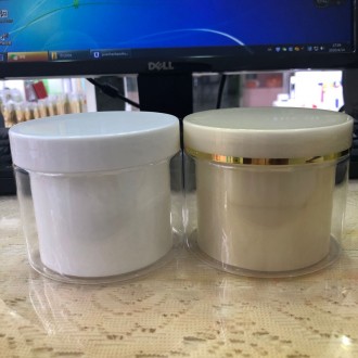 300g/250/200/150/100g double wall plastic jars with lids cosmetic cream storage containers for Tooth whitening powder packaging