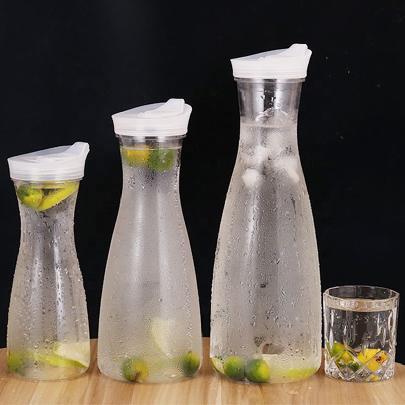 1L 1000ml 1500ml Clear Plastic Water Juice Beer Wine Carafes Plastic jug Pitcher bottle With Lid pouring pitcher