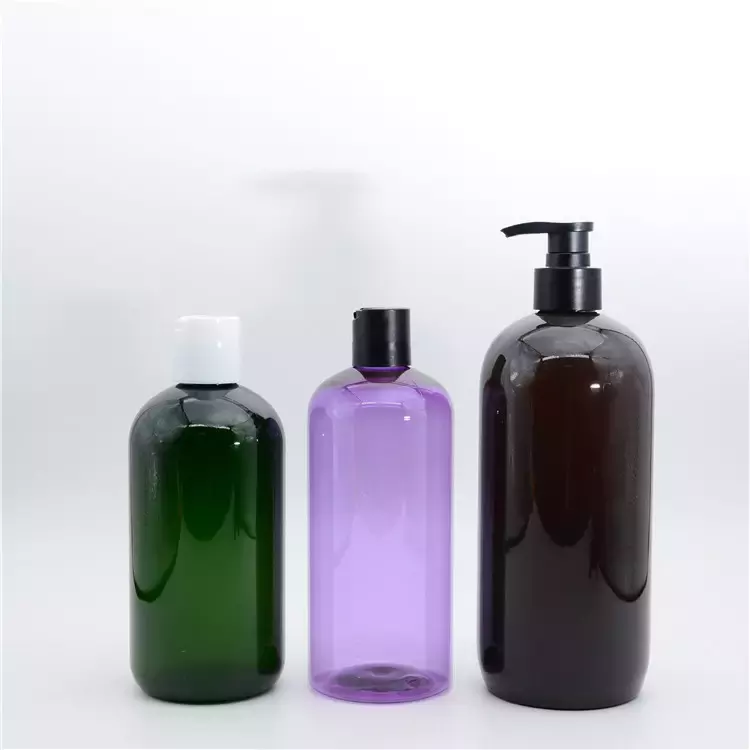 4oz 8oz 10oz Amber Body Care Gel and Lotion Pump Dispenser Bottle Packaging 250ml PET Plastic Cylindrical Toner Brown Bottles