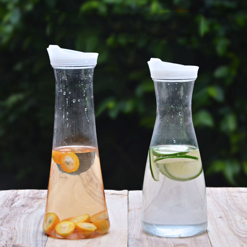 700ml 1L 1.5L  Empty Water Pitcher with Lid Clear Plastic Jugs Narrow Neck Cold Drinking Beverage Bottle Mimosa Water Carafe