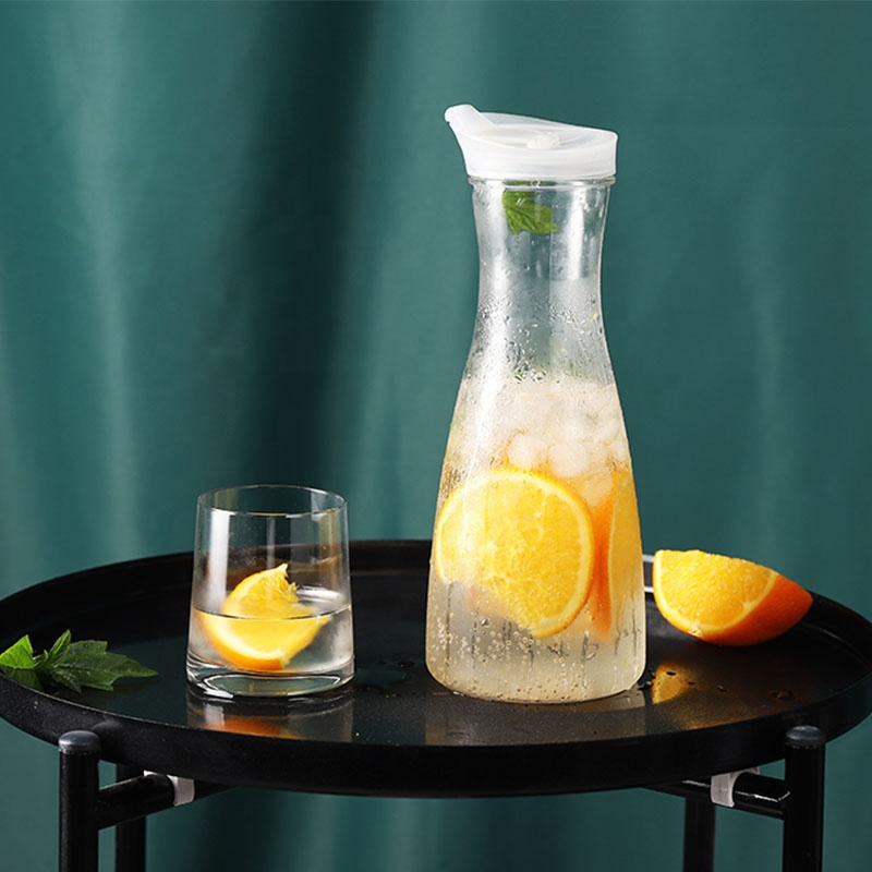 1L 1000ml 1500ml Clear Plastic Water Juice Beer Wine Carafes Plastic jug Pitcher bottle With Lid pouring pitcher