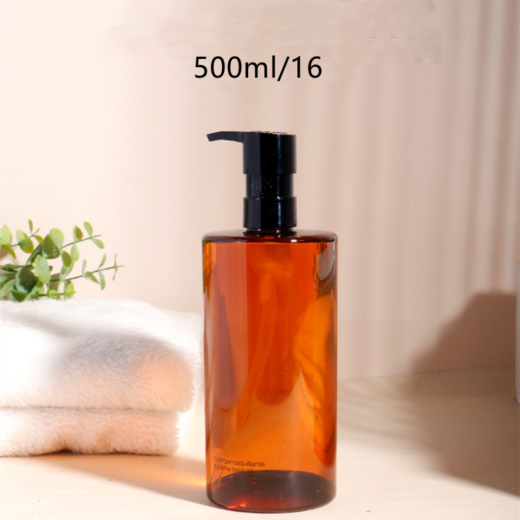 4oz 8oz 10oz Amber Body Care Gel and Lotion Pump Dispenser Bottle Packaging 250ml PET Plastic Cylindrical Toner Brown Bottles