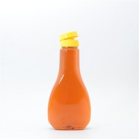 7Oz 12Oz PETPlastic Salad Dressing Flat Square Pet Plastic Maple Syrup Sauce Honey Bottles