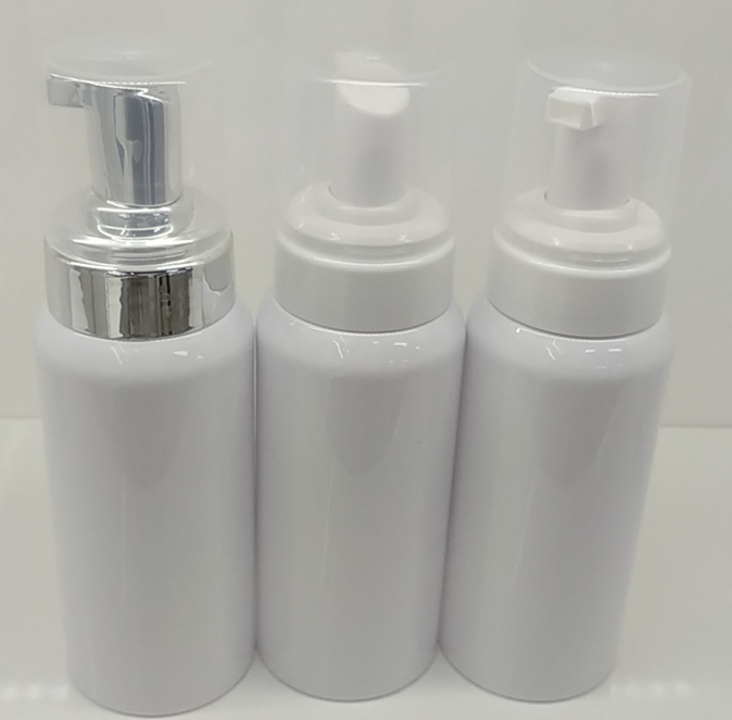 250ml 8oz plastic foaming soap bottle with Silver pump 42mm neck size