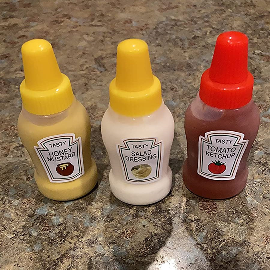 25ml Travel Portable Mini Ketchup Bottle Tomato Mayonnaise Container Mustard Dispenser Small Sauce Squeeze Bottle with Twist Cap