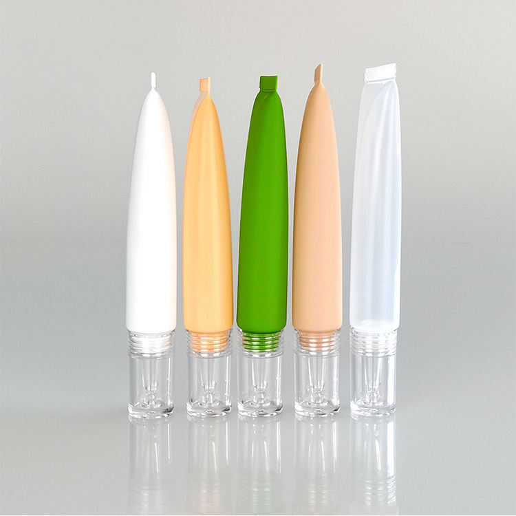 10 ml 15 ml 20 ml Plastic Cosmetic Soft Squeeze Tube acrylic water drop plastic tube eye cream hose With Soft Silicone Head