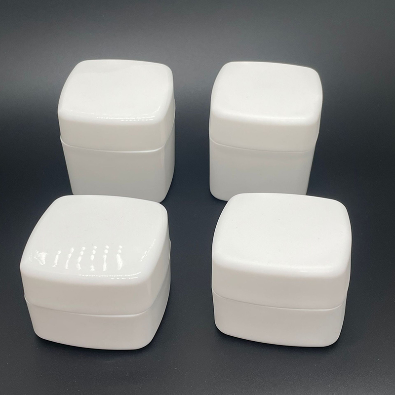 30g 50g Pink White  Empty Uv Gel Nail Polish Jar Double Wall Frosted Face Cream PP Jars Cosmetic Square Plastic Jars
