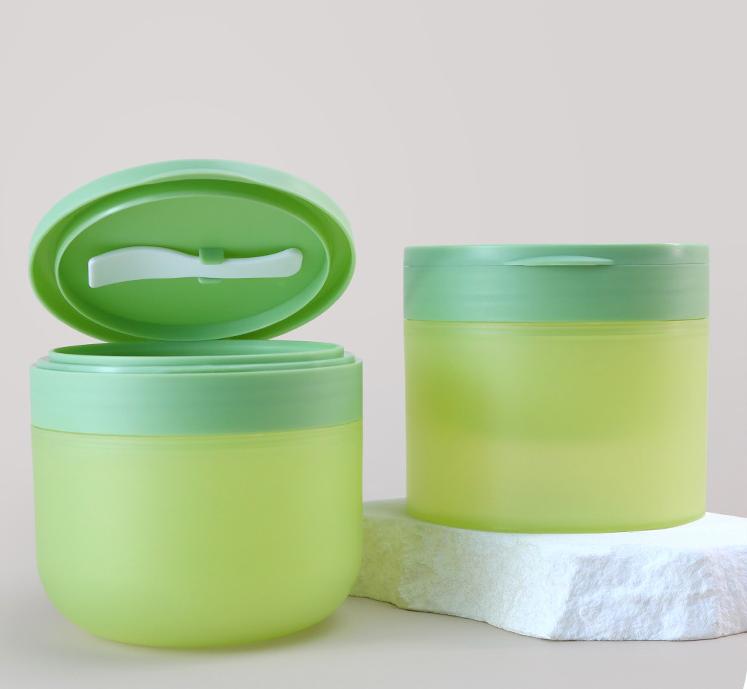 2024 New Cosmetics Packaging Jar 8oz 250ml 300ml 400ml Hair Wax Hair Mask Lotions Face Cream Jar Body Scrub Jars With Lids Spoon
