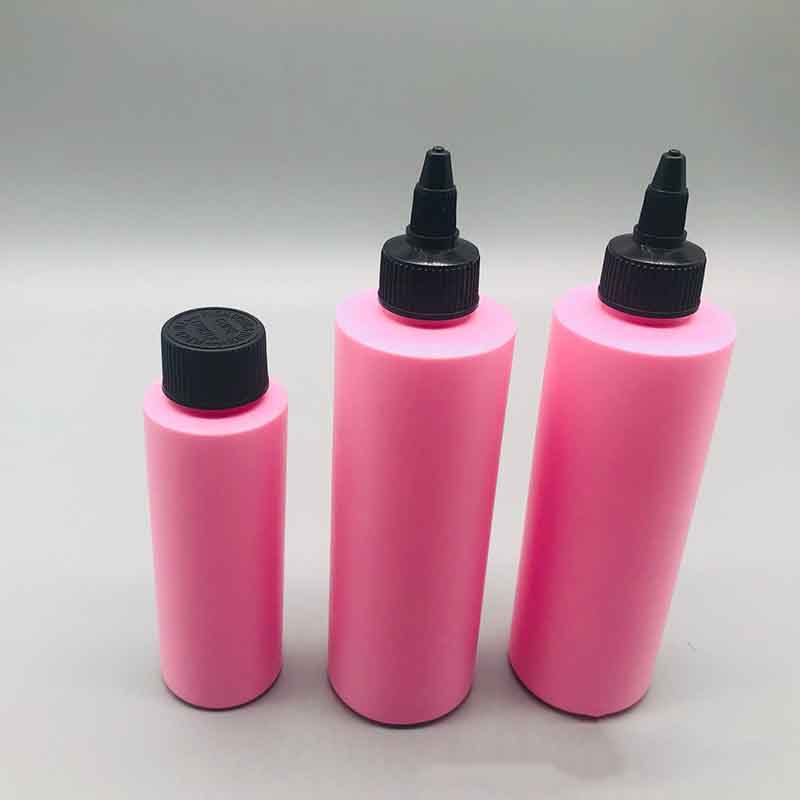 Customize Hair Oil Packaging Matte Pink Plastic Squeeze Bottle 200ml 300ml 500ml PE PET Degrade Cosmetic Lotion Pointed Bottle