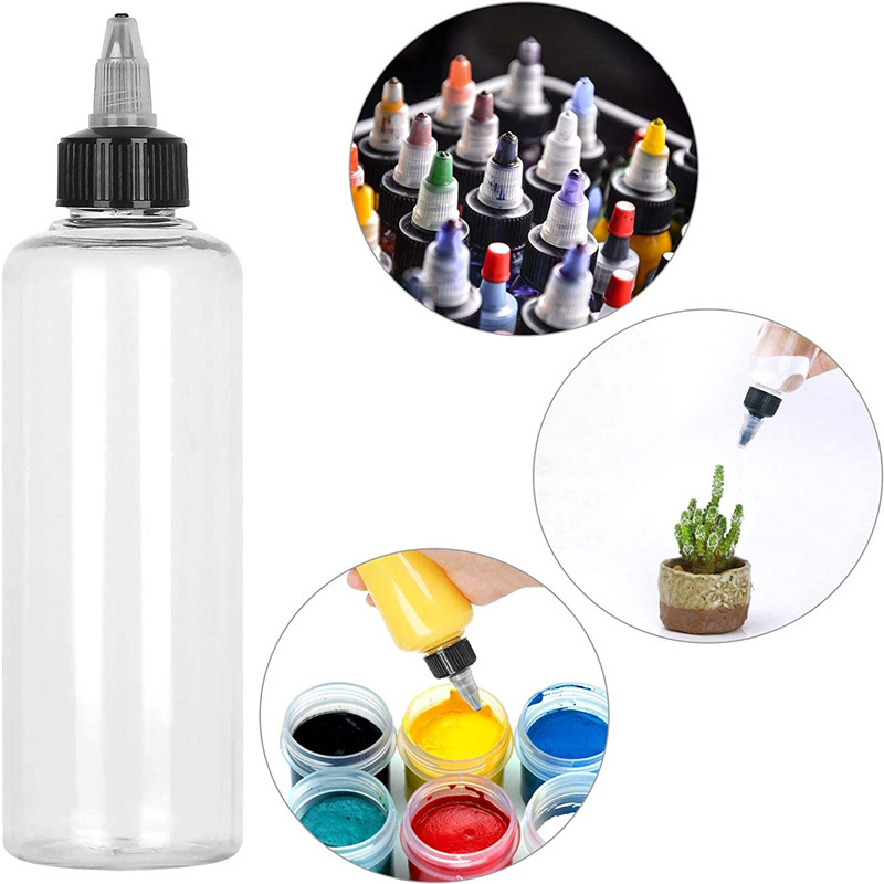 Clear 60ml 2oz 4oz 8oz 16oz 100ml 300ml 500ml 750ml 1000ml PET Twist Top Cap Mini Sauce Squeeze Bottle for Hair Oil Applicator