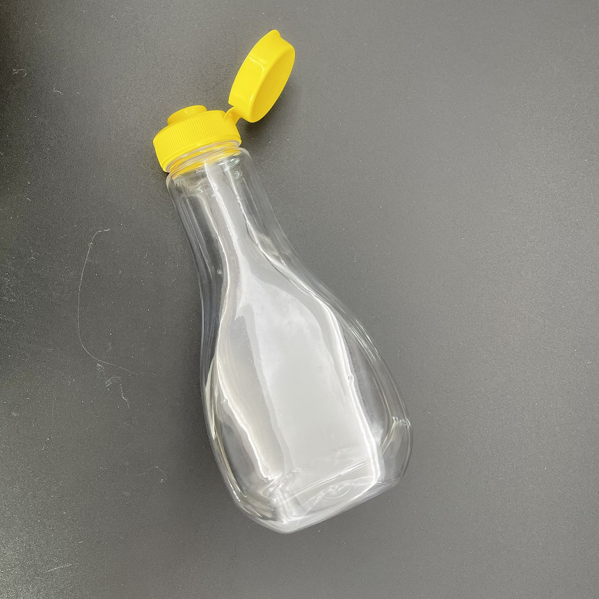 Wholesale portable 200g 250ml Plastic Squeeze Bottle Ketchup Honey Sauce food grade Bottle With Flip Top Cap