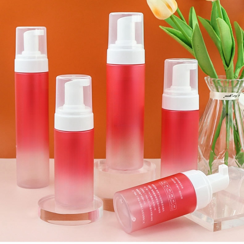 30ml 80ml 100ml 150ml 200ml 500ml plastic round Refillable Lash foam pump bottle mousse dispenser cosmetic packing container