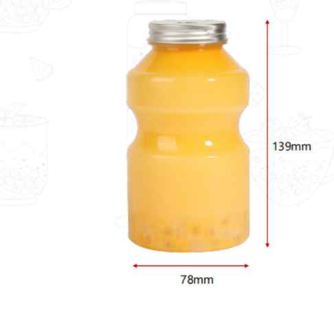Empty Disposable  PET  350ml 500ml 700ml Disposable Yogurt Juice Beverage Bottle Take-out Packaging Bottle with Aluminum Cap