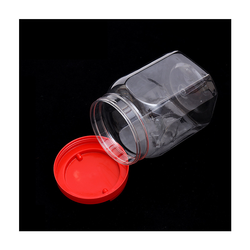 1750ml Pet Transparent Pickle Grain Barrel Sealed Fermentation Wine Barrel Large-Caliber Kimchi Dried Fruit Food Jar