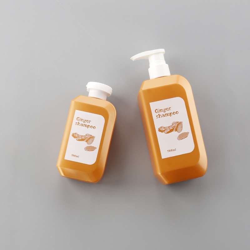 Custom Logo Label Printing Flip Cap Pump 300ml 500ml shampoo bottle Unique plastic lotion body wash shower gel dispenser bottle