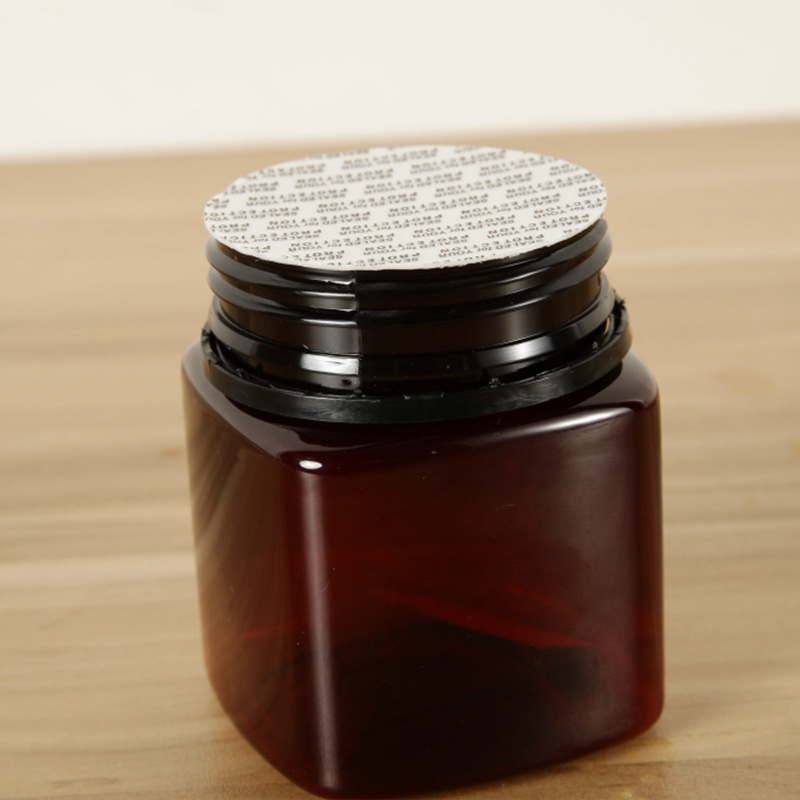 Food grade honey empty bottle 150ml 250ml clear plastic syrup butter container square jar with PP lid