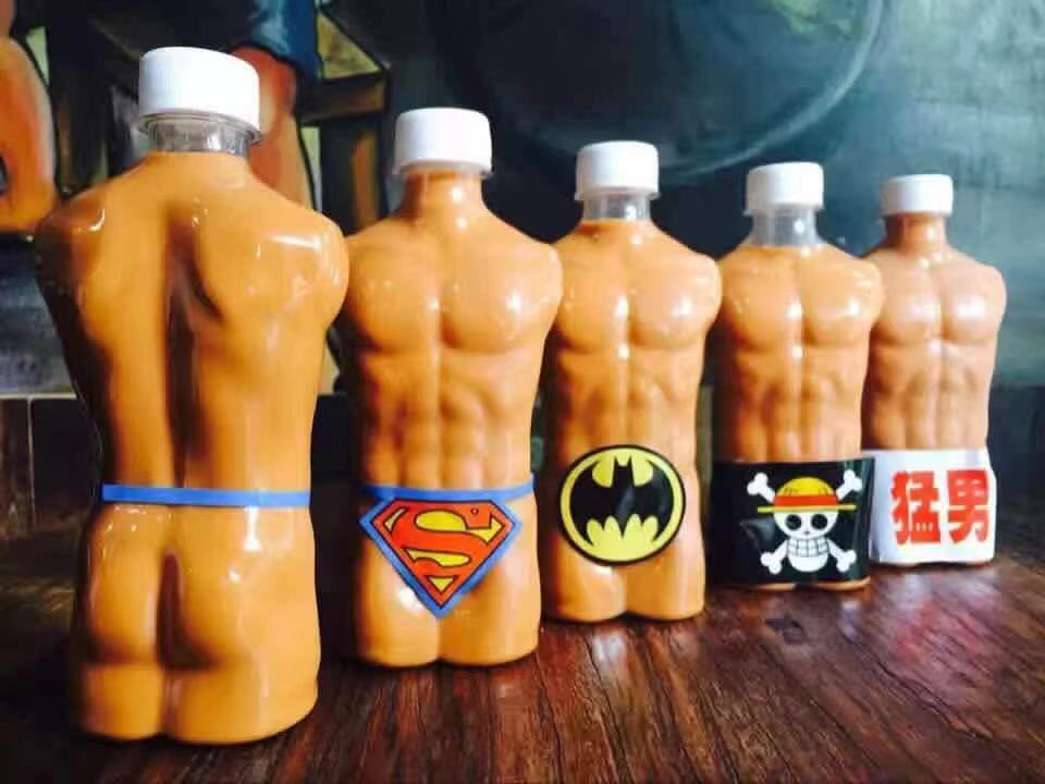 300ml 10oz Female Body Shaped Bottle Male Body  Bottle Unique Plastic Juice Bottles with 28mm Tamper Evident Cap