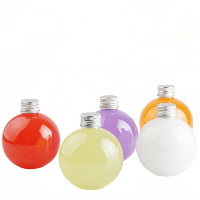 160ml 250ml 645ml spherical light bulb bottle plastic bottle transparent candy nut stationery jar with plastic or aluminum cover