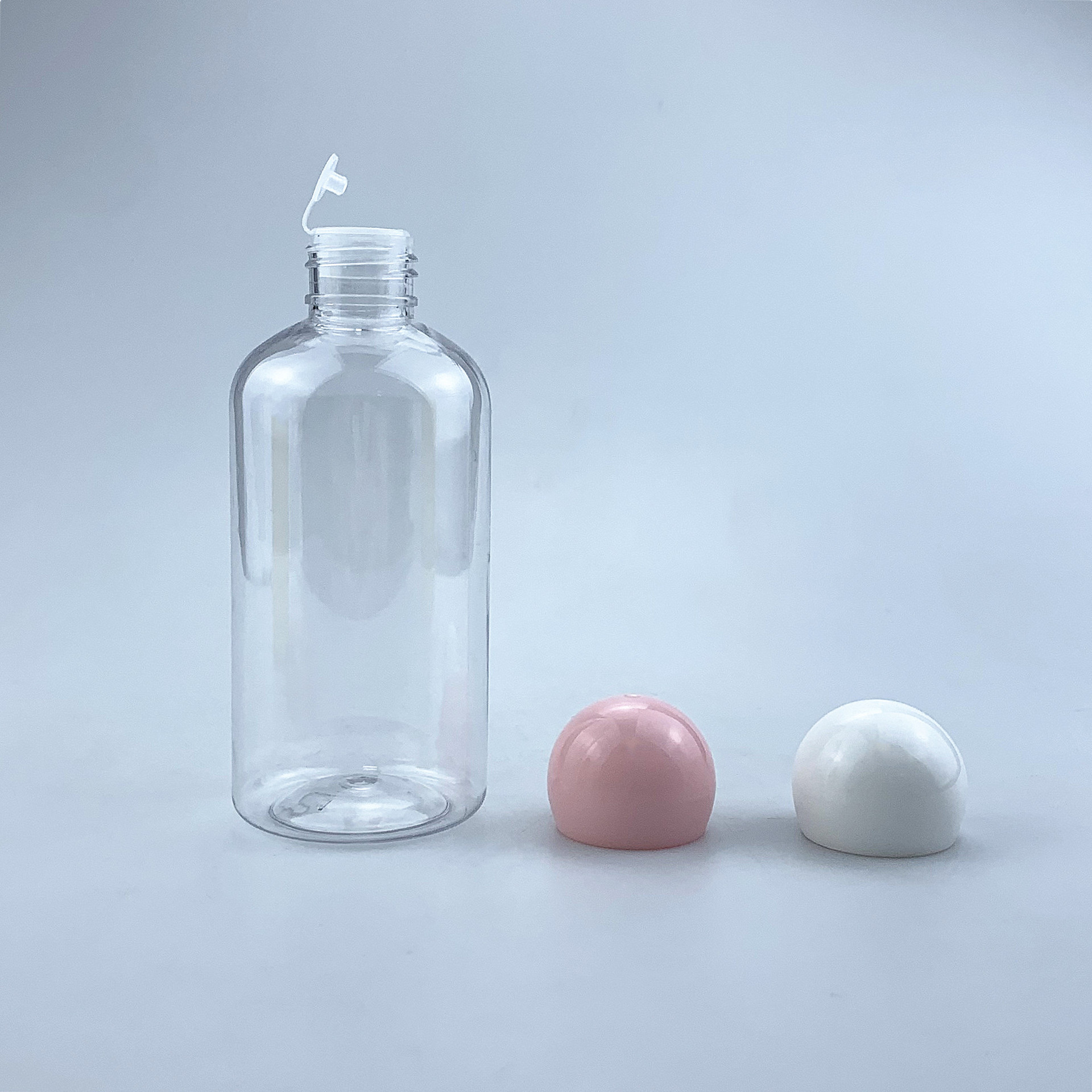 Plastic PET 100ml 200ml 300ml Toner Bottle With Ball Cap Plug Stopper