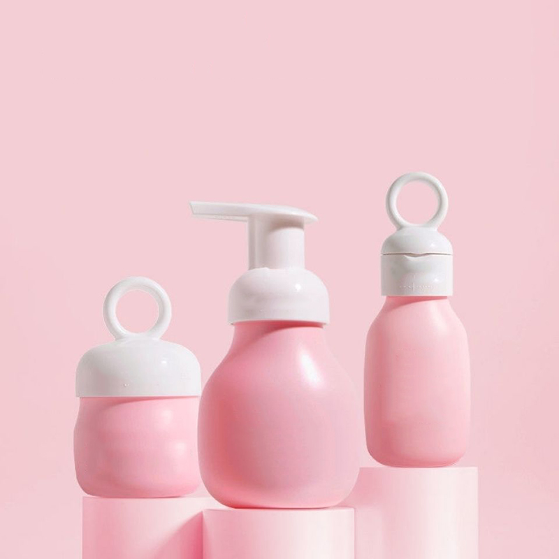 Foaming Pump Bottle 100ml 120ml 150ml 200ml 250ml Plastic Soap Mousse Pink Bottle Foamer Pump Bottles Cosmetic Cleaner Package