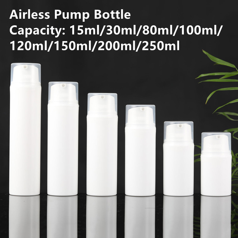 Refillable PP Airless Pump Bottles 15ml 30ml 50ml 100ml 120ml 150ml 200ml 250ml for Cosmetic Skincare Lotion Gel Cream Packaging