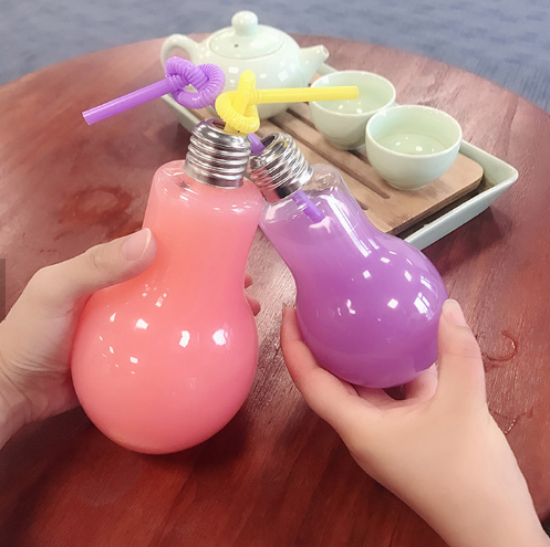 Factory Sales Popular 200 300 400ml 500ml 600ml Pet Plastic Lamp Light Bulb Bottle For Juice