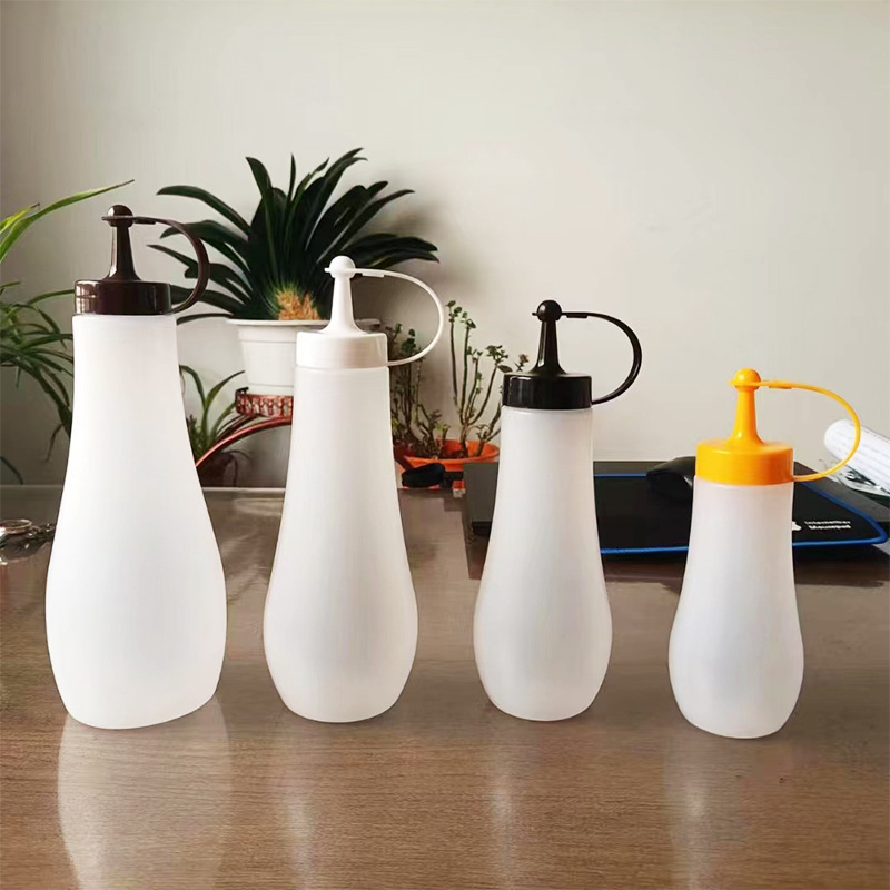 New 8oz 240ml 250ml 360ml 10oz 480ml 16oz Hot Sauce Bottle With Cap Home Kitchen Canteen Ketchup Soy Sauce Oil Dispenser Bottle