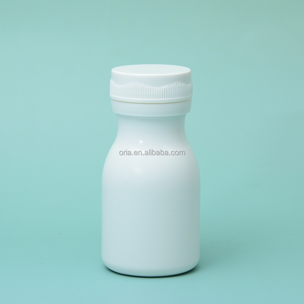 150ml 200ml 300ml pill round PET capsule bottle with cap food grade plastic white biodegradable pill bottle with lid