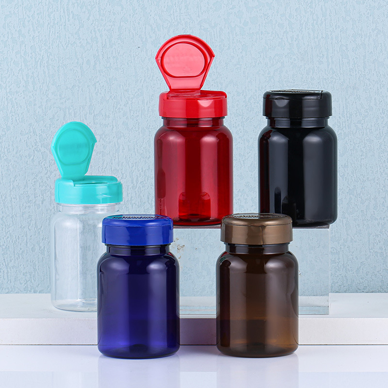 Plastic Pill Bottles 80 100 120 150ml HDPE/PET Capsule Pill Bottle Medicine Vitamin Supplement Bottle Container