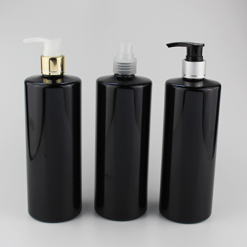 250ml 300mL 500ml Matte Black Empty Lotion Pump Bottle Shampoo Liquid Soap Shower Gel Dispenser Refillable for Cosmetic Cream