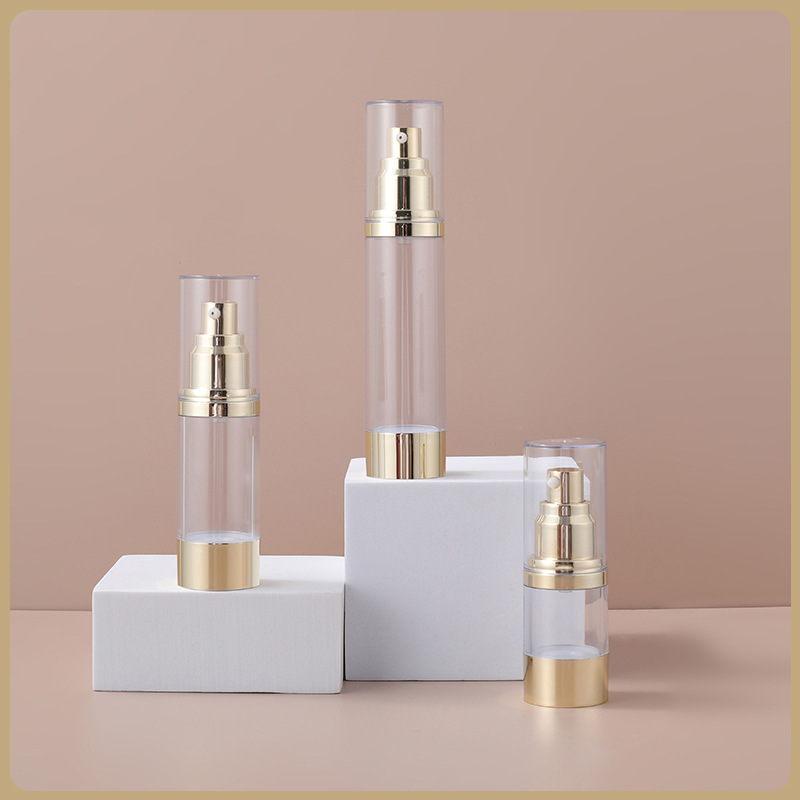 15ml 30ml 50ml Gold Silver Acrylic Bottle Airless Pump Spray Lotion Emulsion Packaging