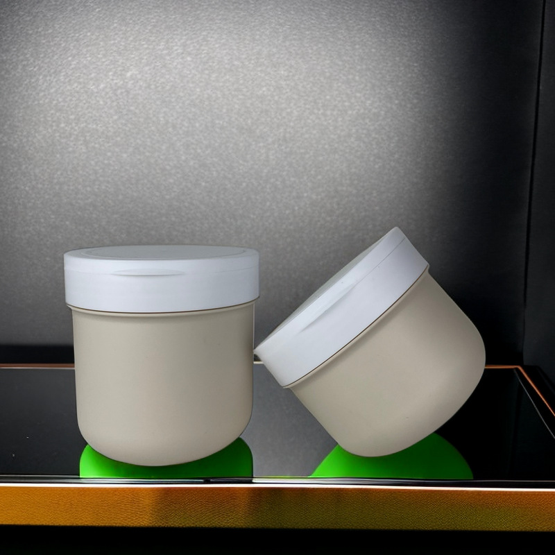 300g 400g Clamshell Scrub Jars plastic body scrub container PET hair cream jar with flip top cap