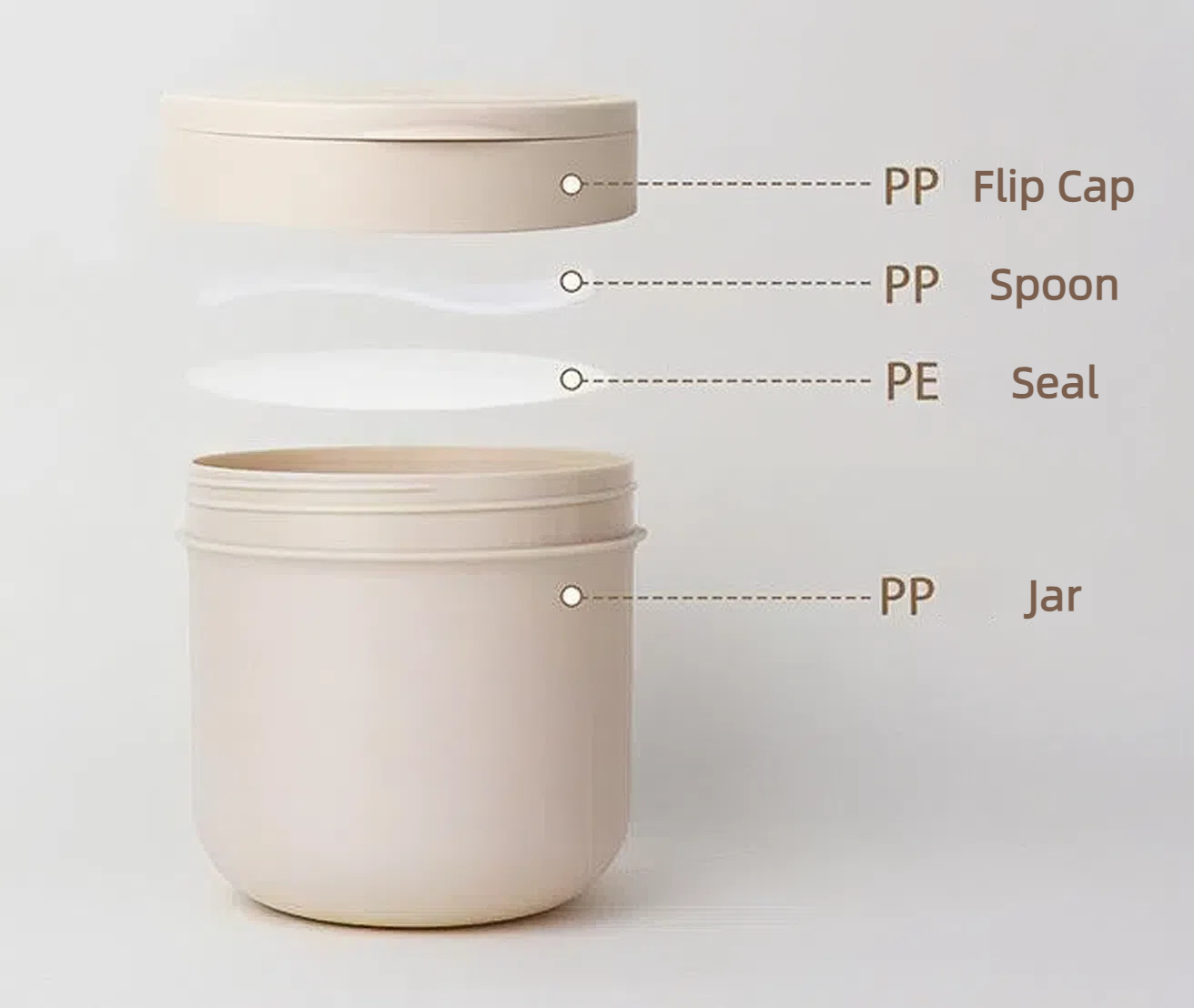 Custom Beige Color Cosmetic Jar Face Cream Body Scrub Body Butter Body Lotion Milk Jars Container PP jar 8 10 oz 300 ml g 400ml