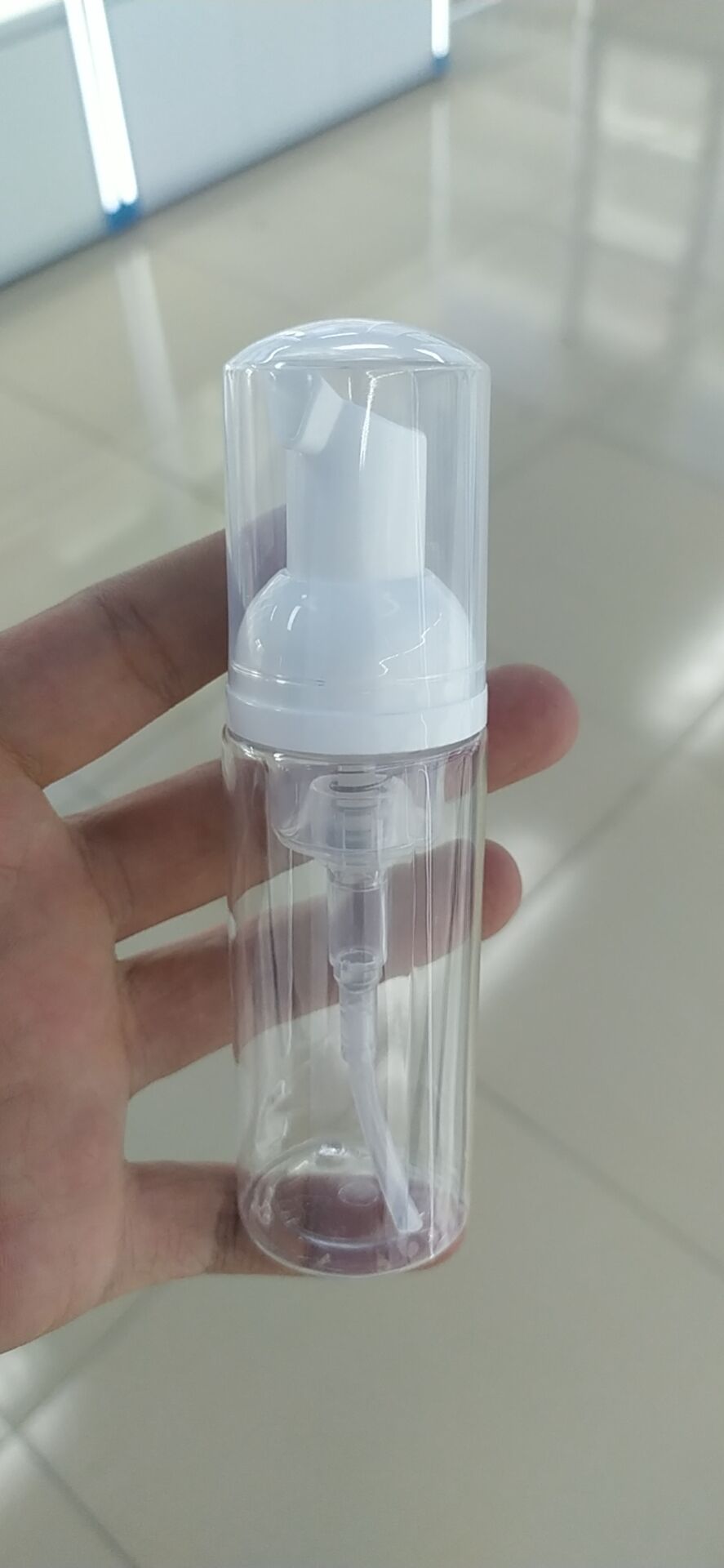 Empty Plastic Foam Pump Bottle  120ml 150ml 200ml clear white blue PET facial cleanser mousse 60ml plastic bottle