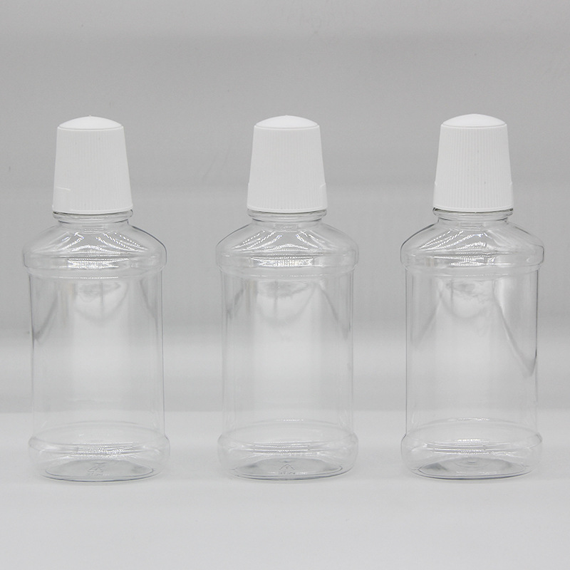 Wholesale Mouthwash Bottles 120ml 300ml 500ml Plastic Empty Jar Customized Logo for Liquid with screw lid