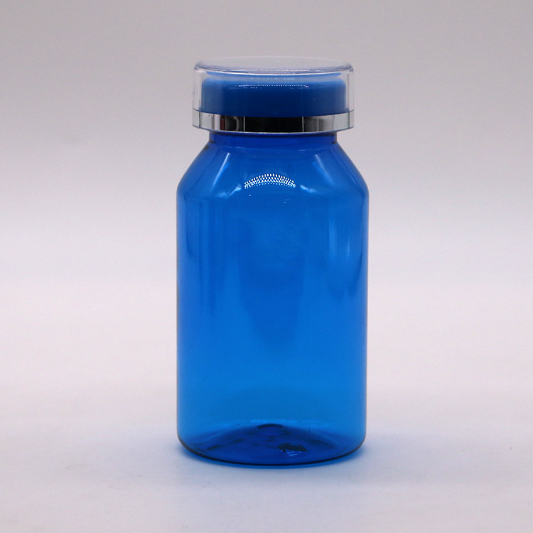 150ml Printable Pet Oblique Shoulder Food Packaging Plastic Solid Capsule Medicine Bottle