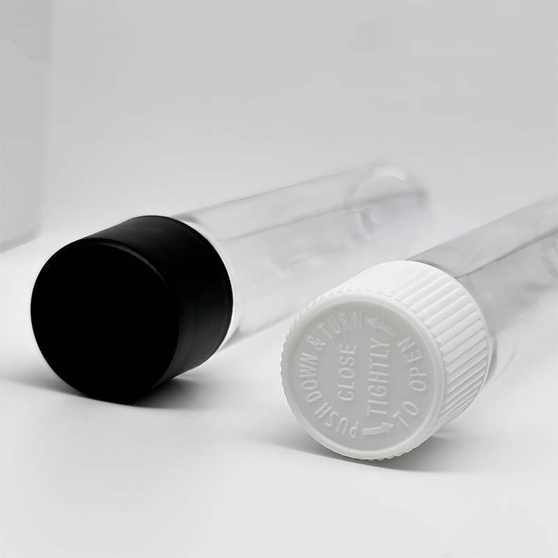 30ml PET Plastic Pill Vial Tube Bottles for Hemp pot Tobacco with Child Safety Cap Push Down & Turn Cap