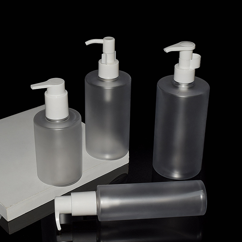 Custom Clear Matte Bottle 100ml 150ml 200ml Cosmetic Packaging Frosted Plastic Hair Oil Body Essential Oil Lock Pump Bottle