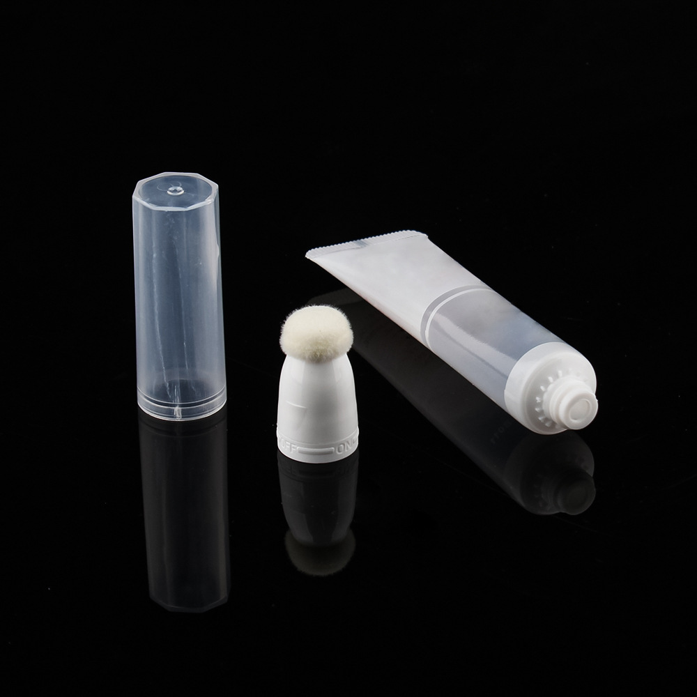 Fluffy 10ml 15ml 20ml 30ml 50ml PE aluminum-plastic tube with soft cotton sponge head Concealer Foundation Lip Gloss blush tube