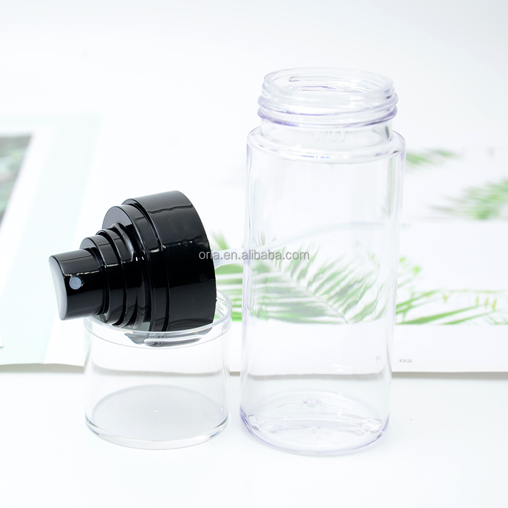 Customization 50/80/100/120ml Round PET Empty Spray Bottle Cosmetic Liquid Containers Fine mist bottle Plastic bottle