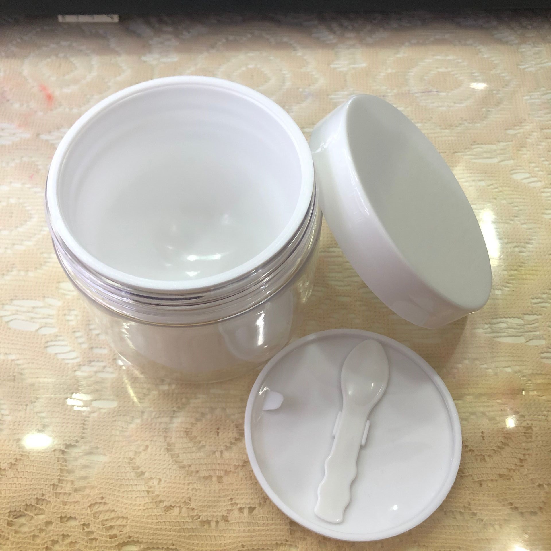 300g/250/200/150/100g double wall plastic jars with lids cosmetic cream storage containers for Tooth whitening powder packaging