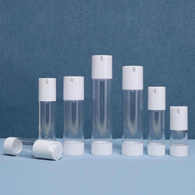 White 15ml 30ml 50ml AS U Shape Airless Lotion Bottle Cosmetics Liquid Foundation Serum Eye Cream Pump Press Bottle