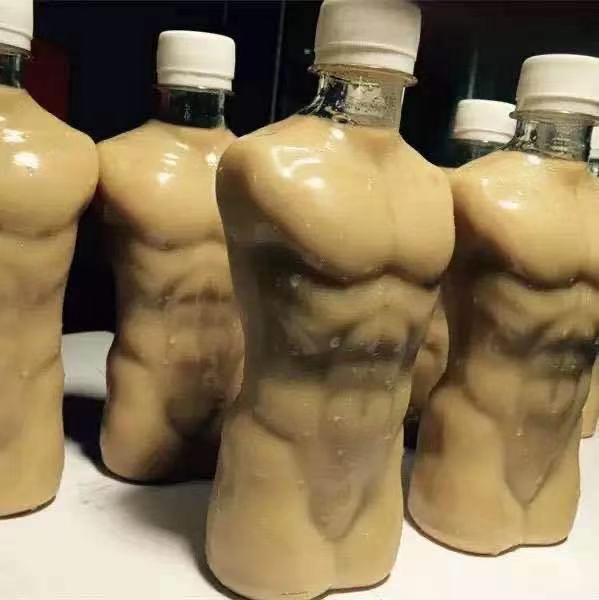 300ml 10oz Female Body Shaped Bottle Male Body  Bottle Unique Plastic Juice Bottles with 28mm Tamper Evident Cap
