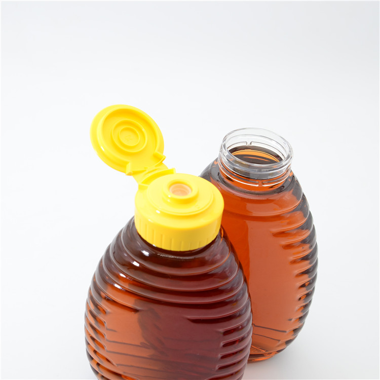 hot selling 250ml 8oz 350ml 12oz Food Grade Plastic Honey Syrup Bottles Plastic Squeeze Sauce Bottle with Flip Top Cap