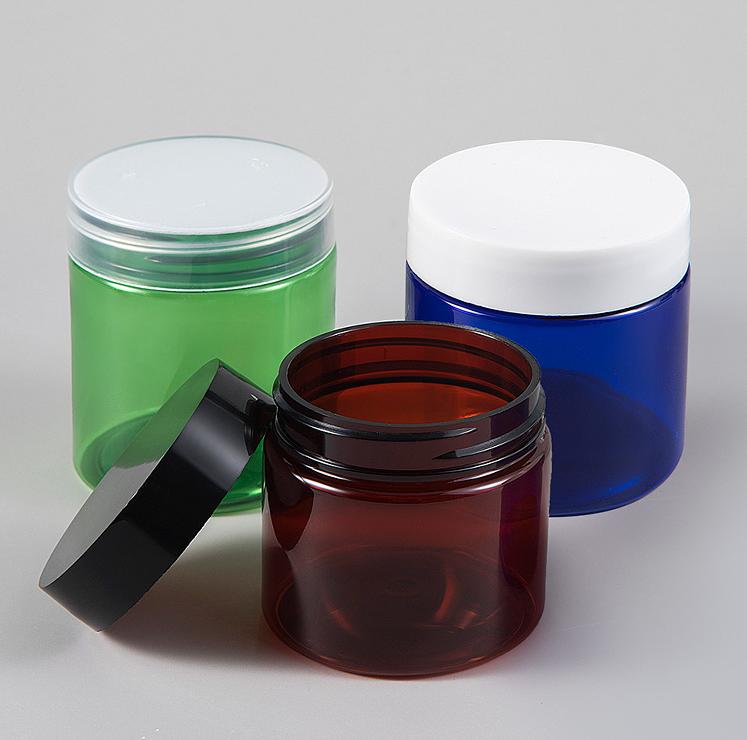 300g Wide Mouth Green Aloe Plastic Jars PP face hair mask body butter Scrub jar 8oz 10 oz Cosmetics scrub jar container