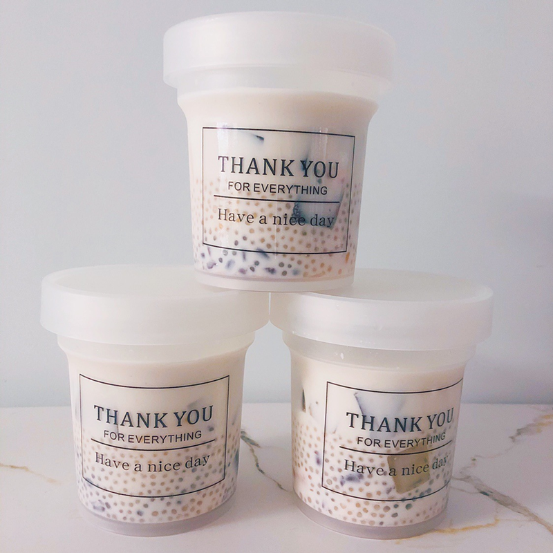 Disposable 200ml 300ml 500ml 700ml 100ml Ice Cream Container and Packaging PP Cup Jar Tubs with Lid Ice Cream Bowl Plastic