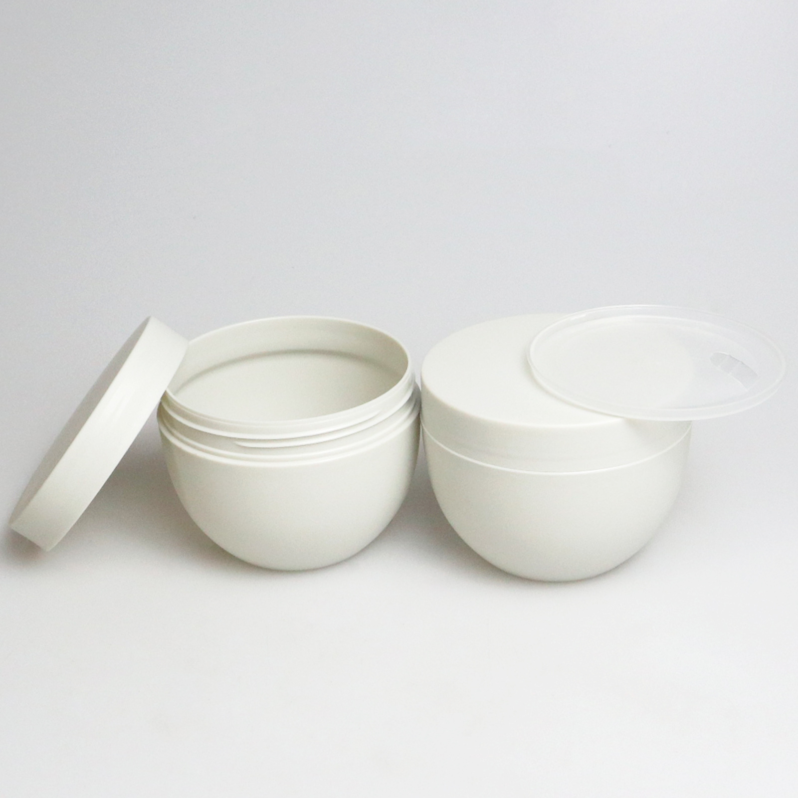8oz 16oz 250g 300g 500g 250ml Clear Black Frosted Cosmetic Plastic Face Cream Jar 500ml Body Scrub Butter Jars With Lids