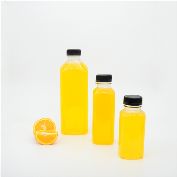 8oz 12oz 16oz 32oz 50oz Square Plastic Juice Bottles Cold Pressed Clear Food Grade PET Bottles with Tamper Evident Safety Caps