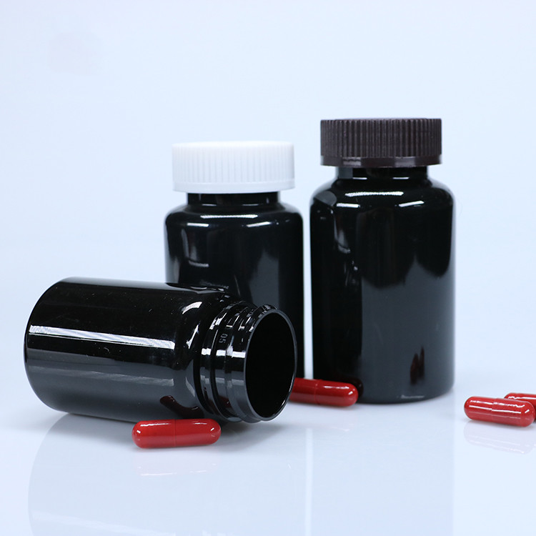 60ml 80ml 120ml 150ml 200ml 250ml black empty plastic medicine bottle pet jar 60cc 80cc 120cc 150cc 200cc 250cc capsule bottle